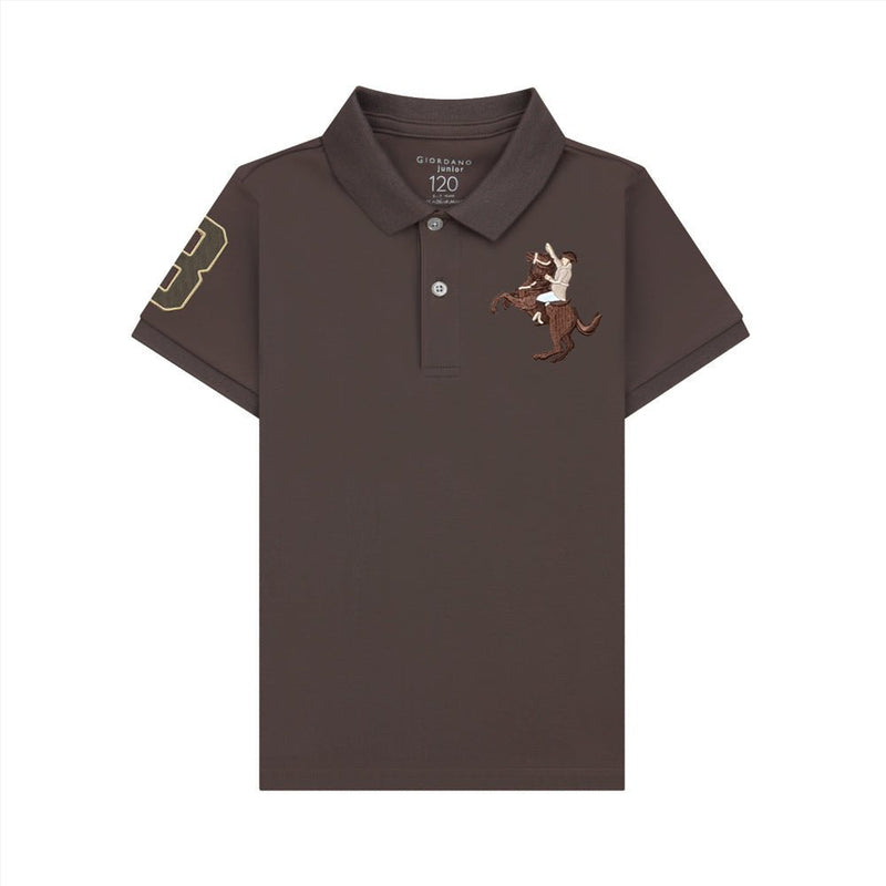 Giordano Kid's Cotton Polo with Napoleon Embroidery - first_variant_option_2 Premium Polo for Giordano