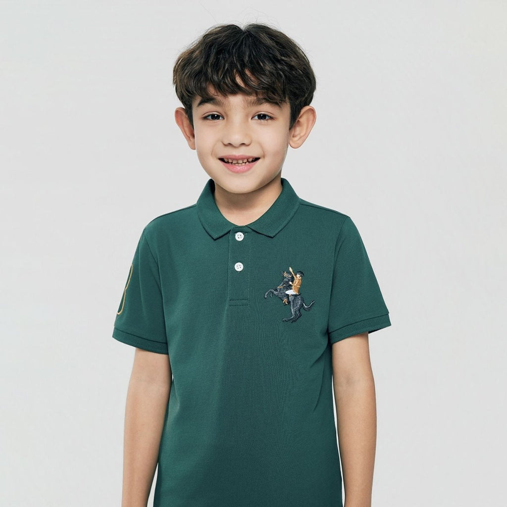 Giordano Kid's Cotton Polo with Napoleon Embroidery - first_variant_option_2 Premium Polo for Giordano