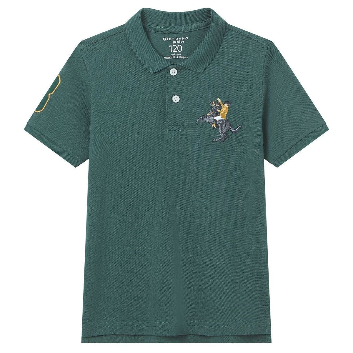 Giordano Kid's Cotton Polo with Napoleon Embroidery - first_variant_option_2 Premium Polo for Giordano