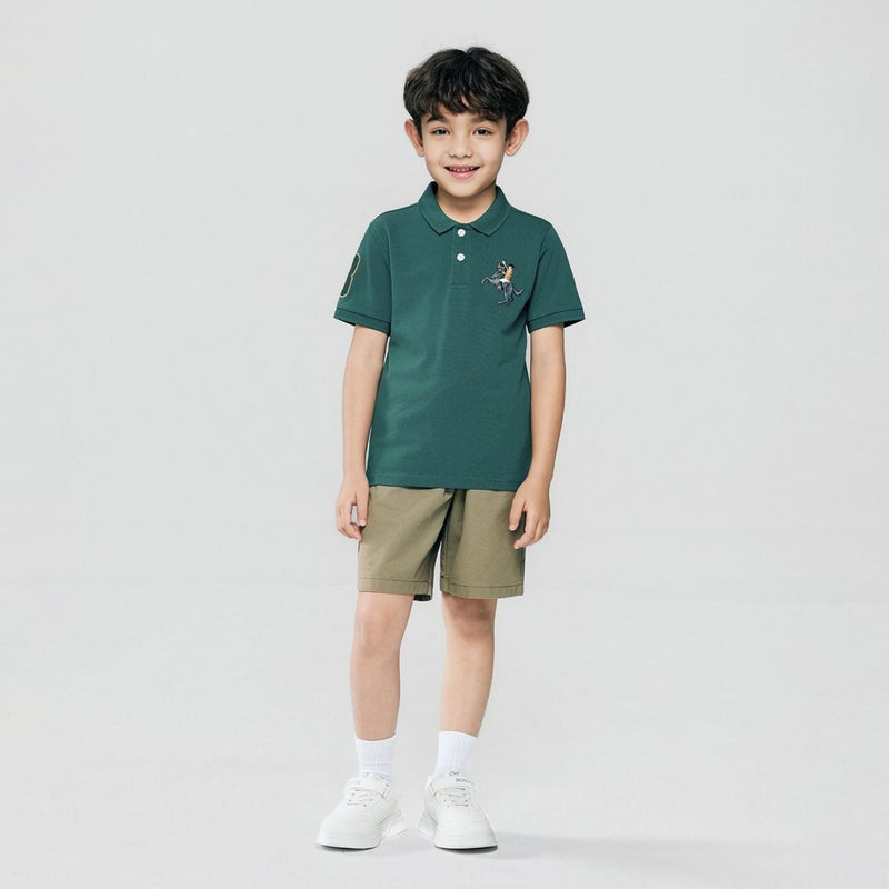 Giordano Kid's Cotton Polo with Napoleon Embroidery - first_variant_option_2 Premium Polo for Giordano