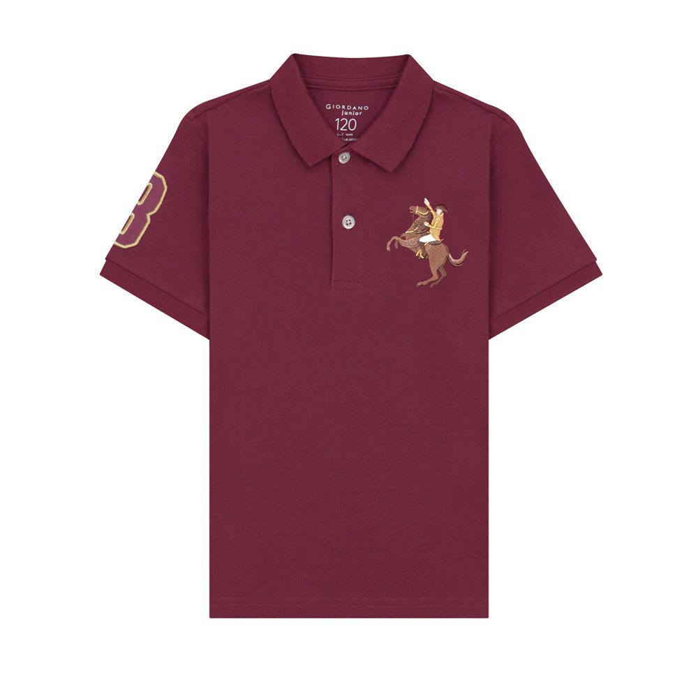 Giordano Kid's Cotton Polo with Napoleon Embroidery - first_variant_option_2 Premium Polo for Giordano