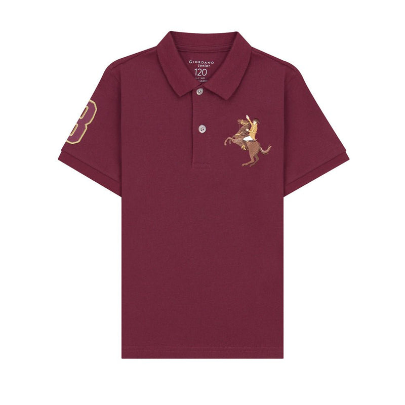 Giordano Kid's Cotton Polo with Napoleon Embroidery - first_variant_option_2 Premium Polo for Giordano