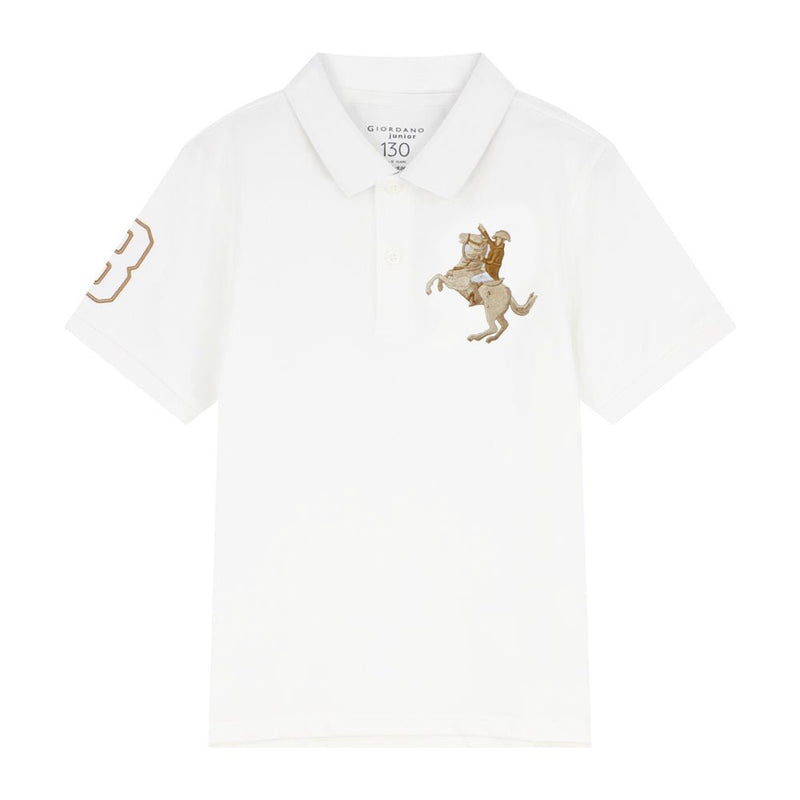 Giordano Kid's Cotton Polo with Napoleon Embroidery - first_variant_option_2 Premium Polo for Giordano