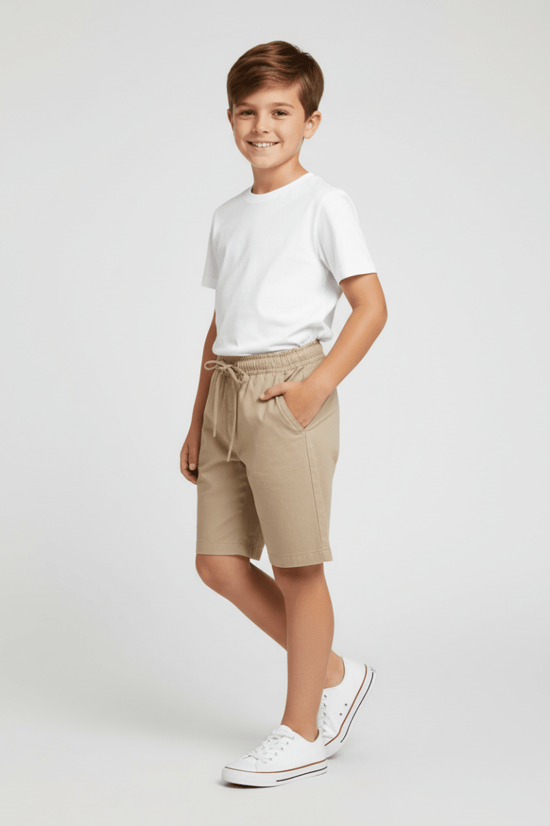 Giordano Kid's Cotton Twill Drawstring Shorts With Elastic Waist - first_variant_option_2 Premium Shorts for Giordano