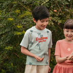 Giordano Kids' Endless Lazy Days Relaxed Embroidered Tee - Premium Tee