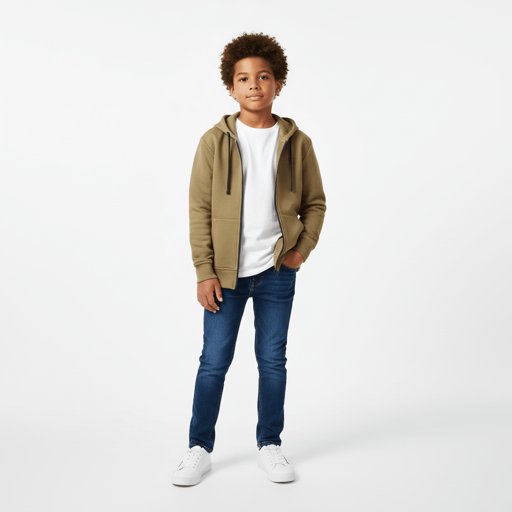 Giordano Kids’ French Terry Hoodie Jacket with Full - Zip Closure - first_variant_option_2 Premium Hoodie for Giordano