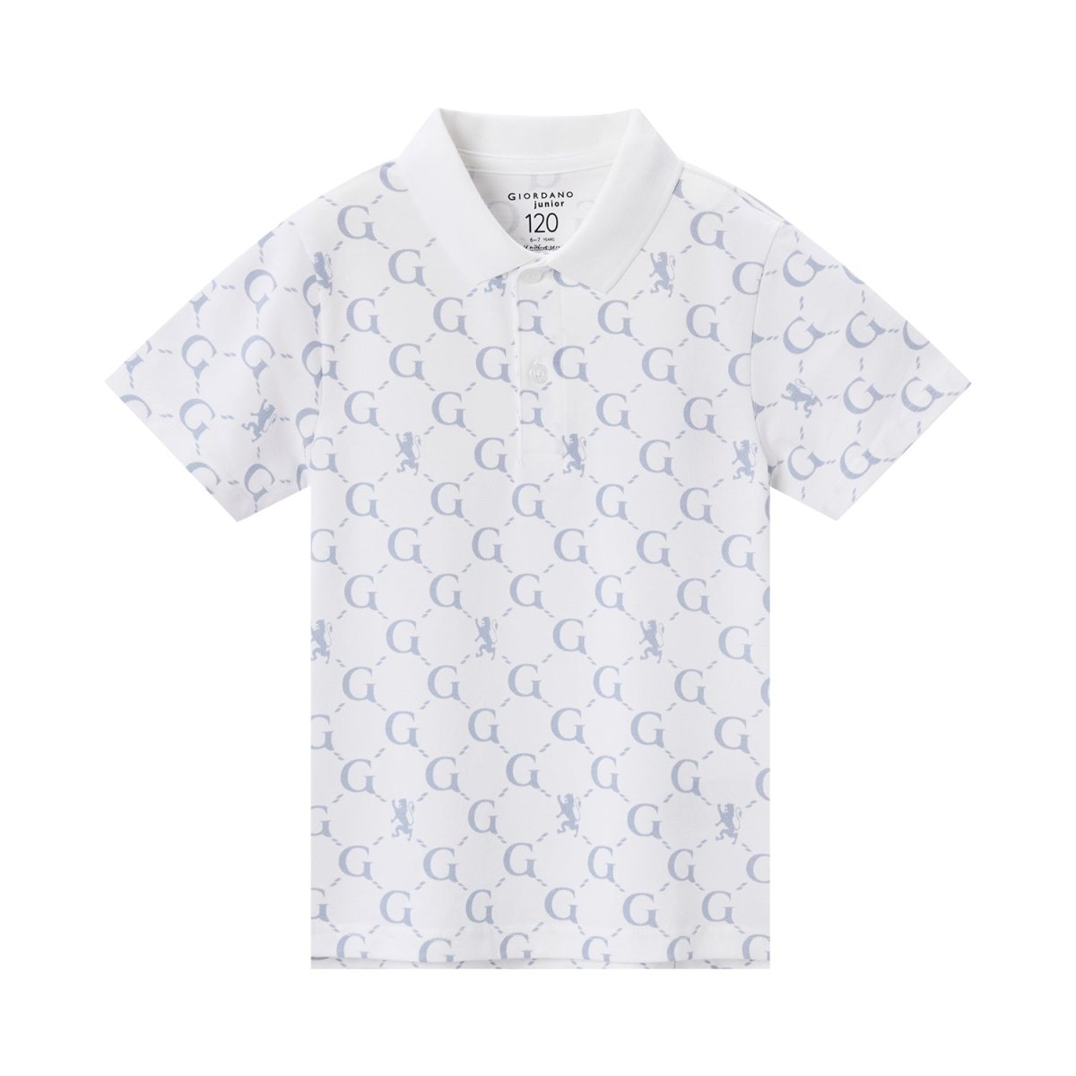 Giordano Kid's' Geometric Print Polo: Slim Fit, Bold Design, All-Day Comfort - Premium Polo