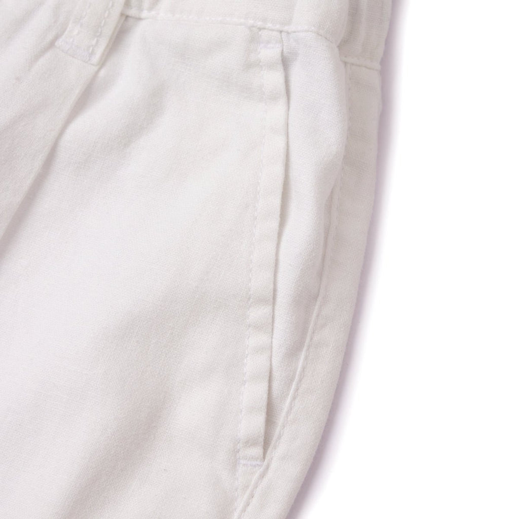 Giordano Kids Linen Cotton Capri Pants: Elastic Waist, Tapered Fit - Premium Pants