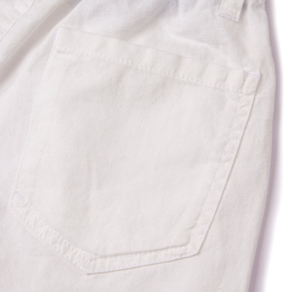 Giordano Kids Linen Cotton Capri Pants: Elastic Waist, Tapered Fit - Premium Pants