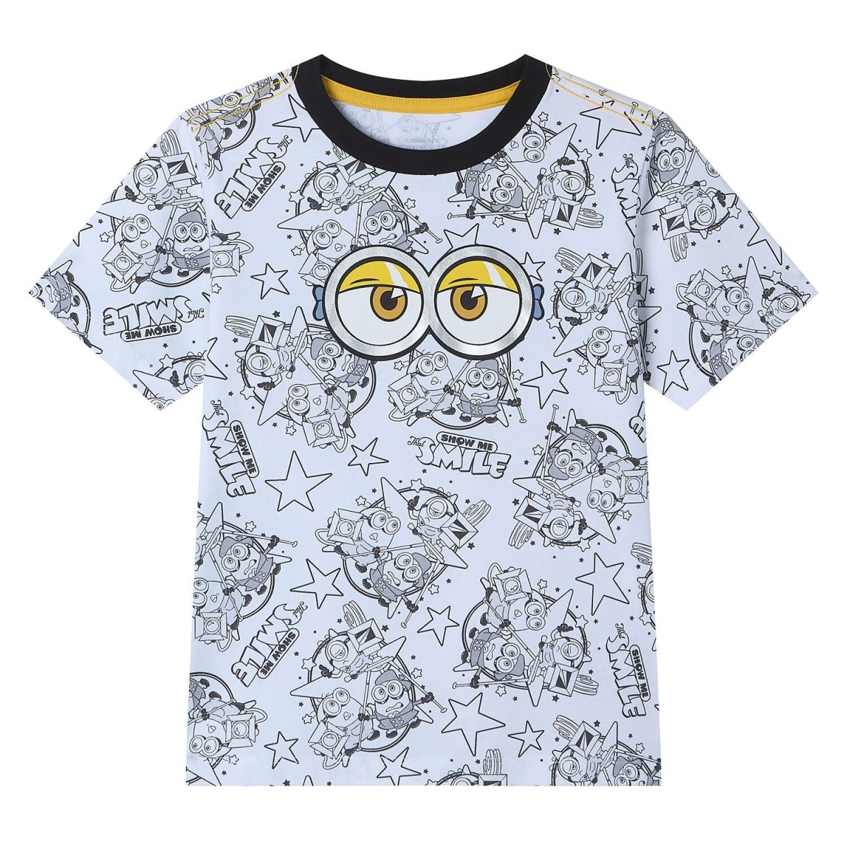 Giordano Kids' Minions Fun Grid Graphic Tee - Premium Print Tee