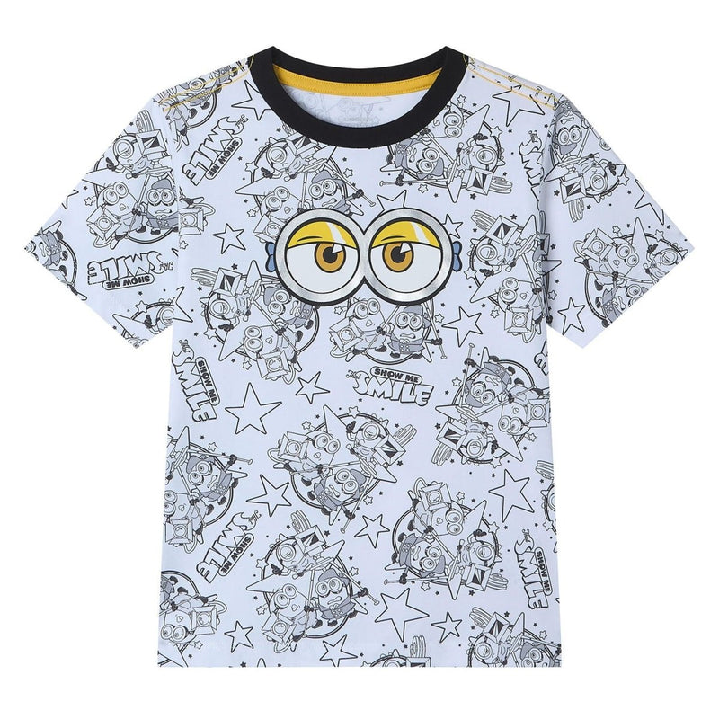 Giordano Kids' Minions Fun Grid Graphic Tee - Premium Print Tee