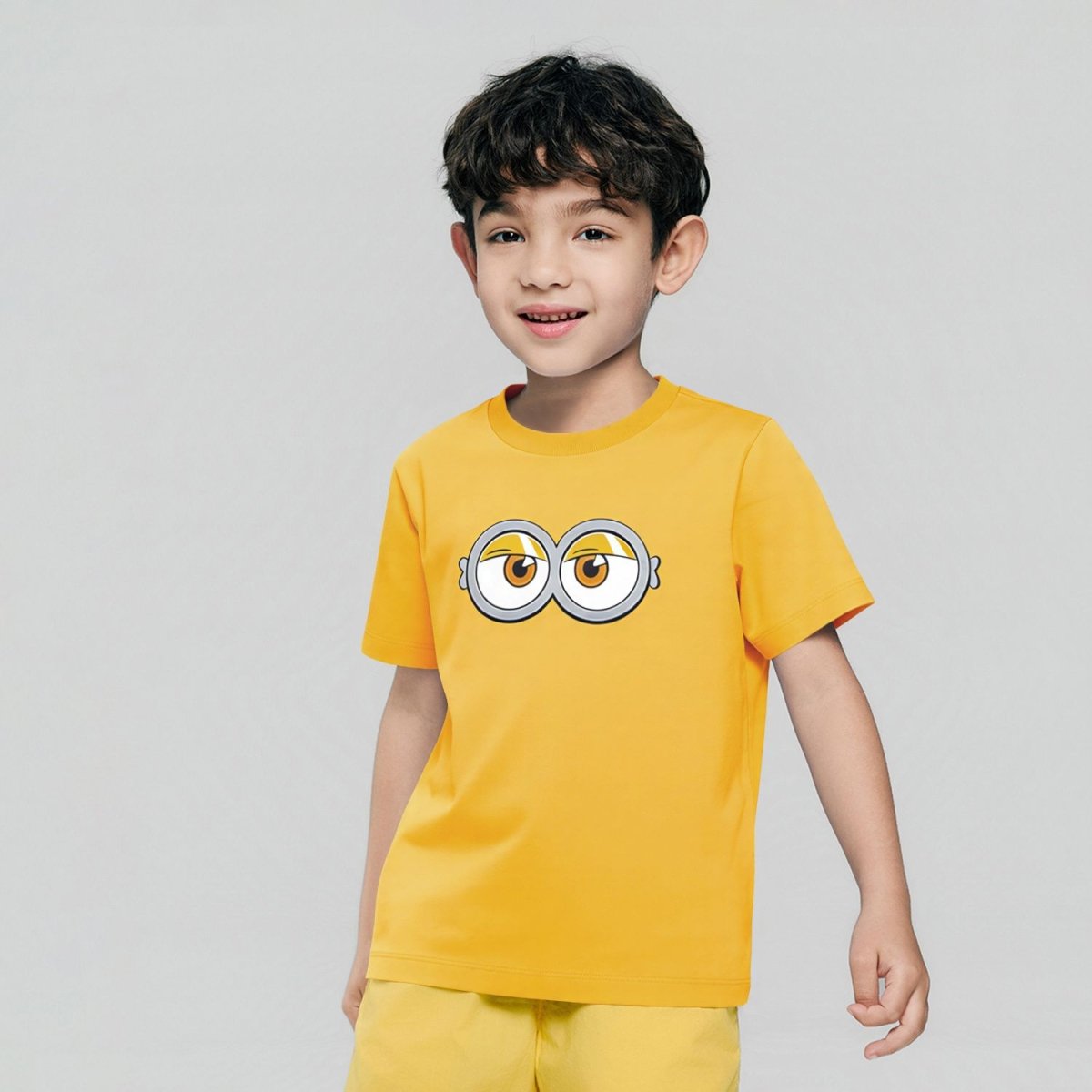 Giordano Kids' Minions Goggles Graphic Tee - Premium Print Tee