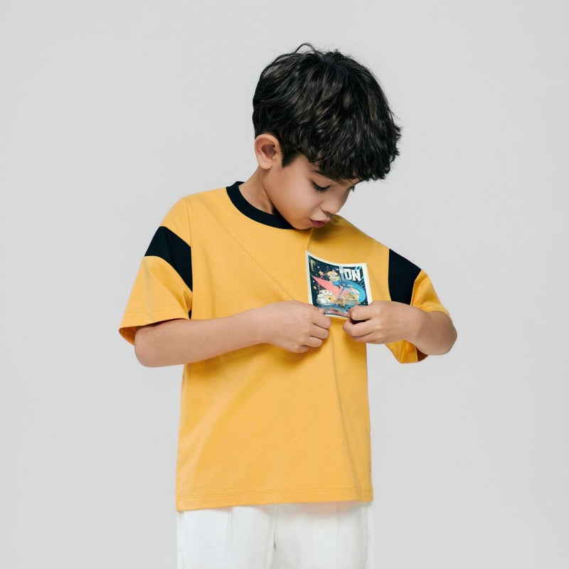 Giordano Kids' Minions Relaxed Caution Tee - Premium Print Tee