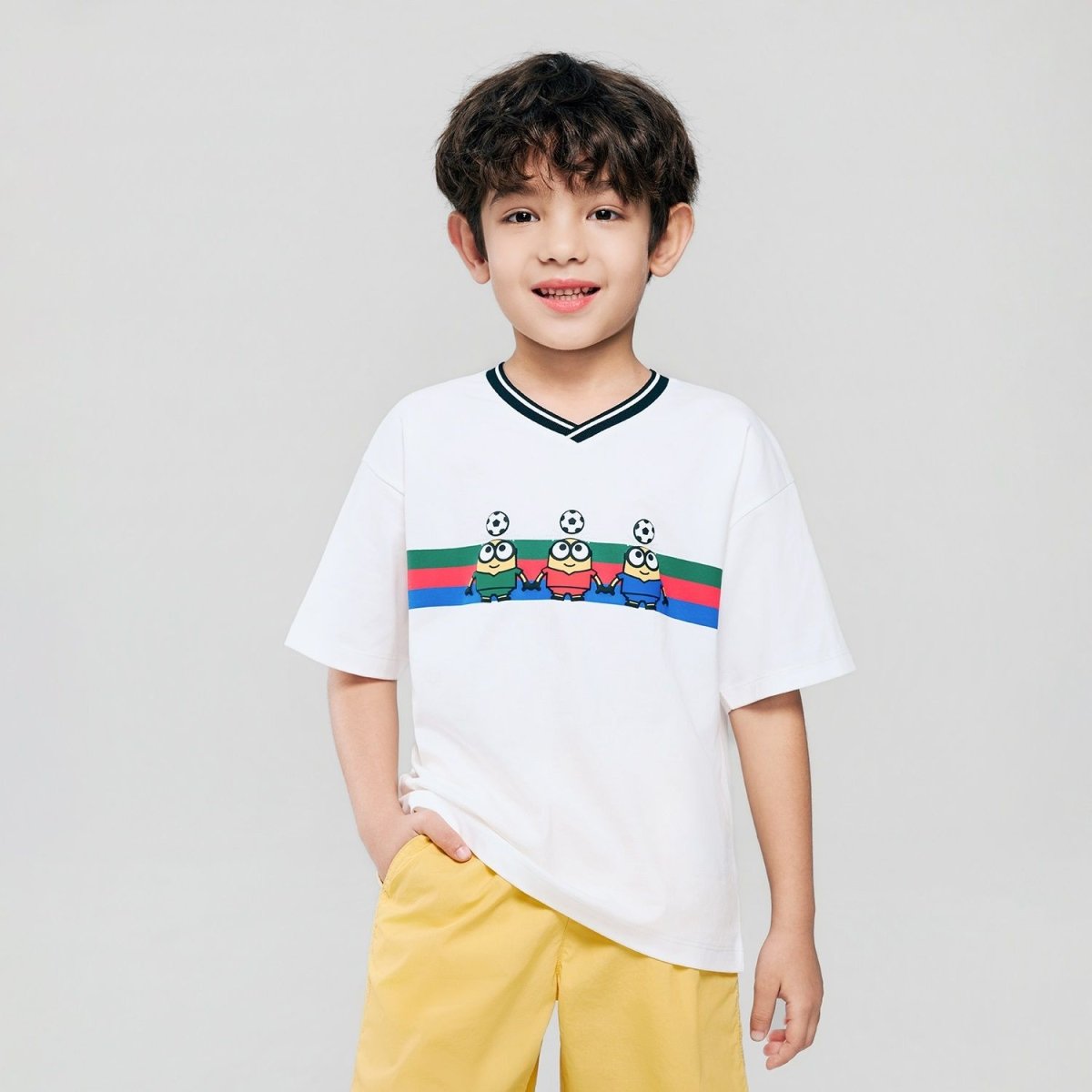 Giordano Kids Minions World Cup Print Tee - first_variant_option_2 Premium Print Tee for Giordano