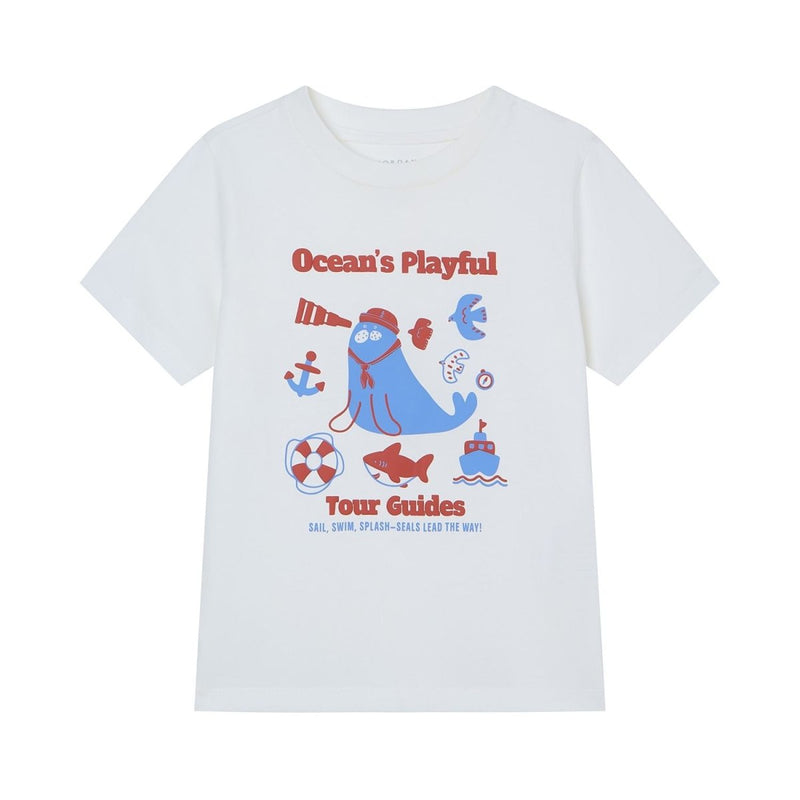 Giordano Kids Ocean's Playful Printed Cotton Tee - Premium Print Tee