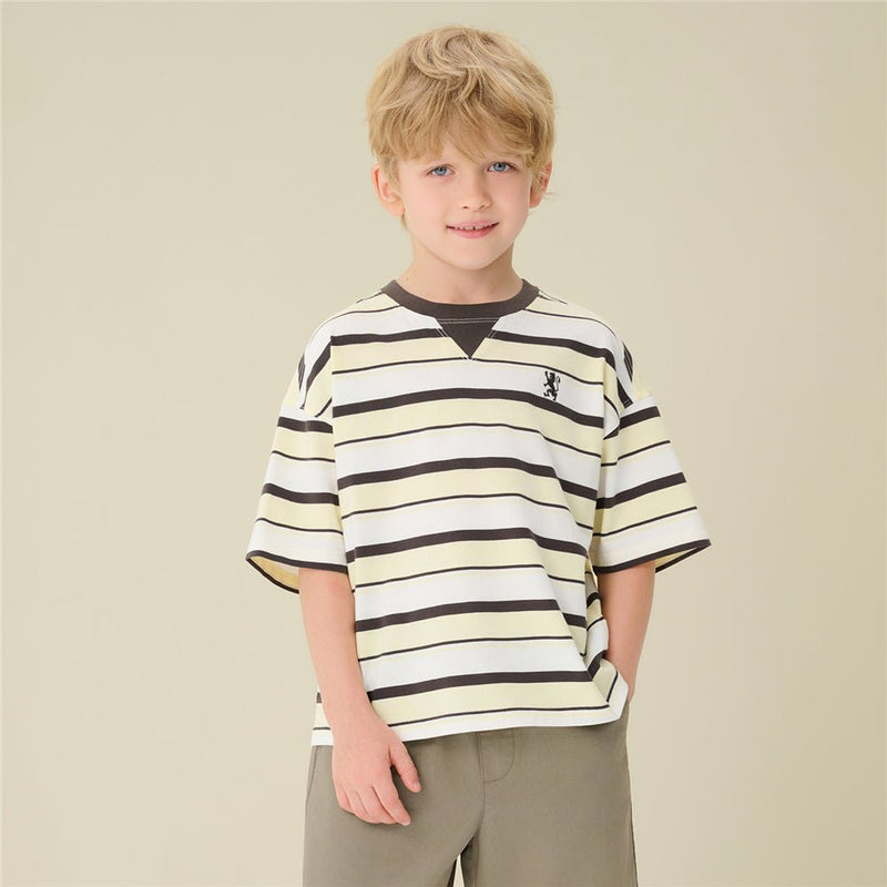 Giordano Kids' Oversize 90's Recall Striped Tee - first_variant_option_2 Premium Print Tee for Giordano