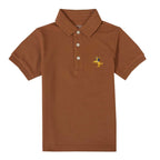 Giordano Kids Pique Flat Knit Collar Short Sleeve Slim Fit Small Napoleon Embroidery Bold Polo - Premium Polo