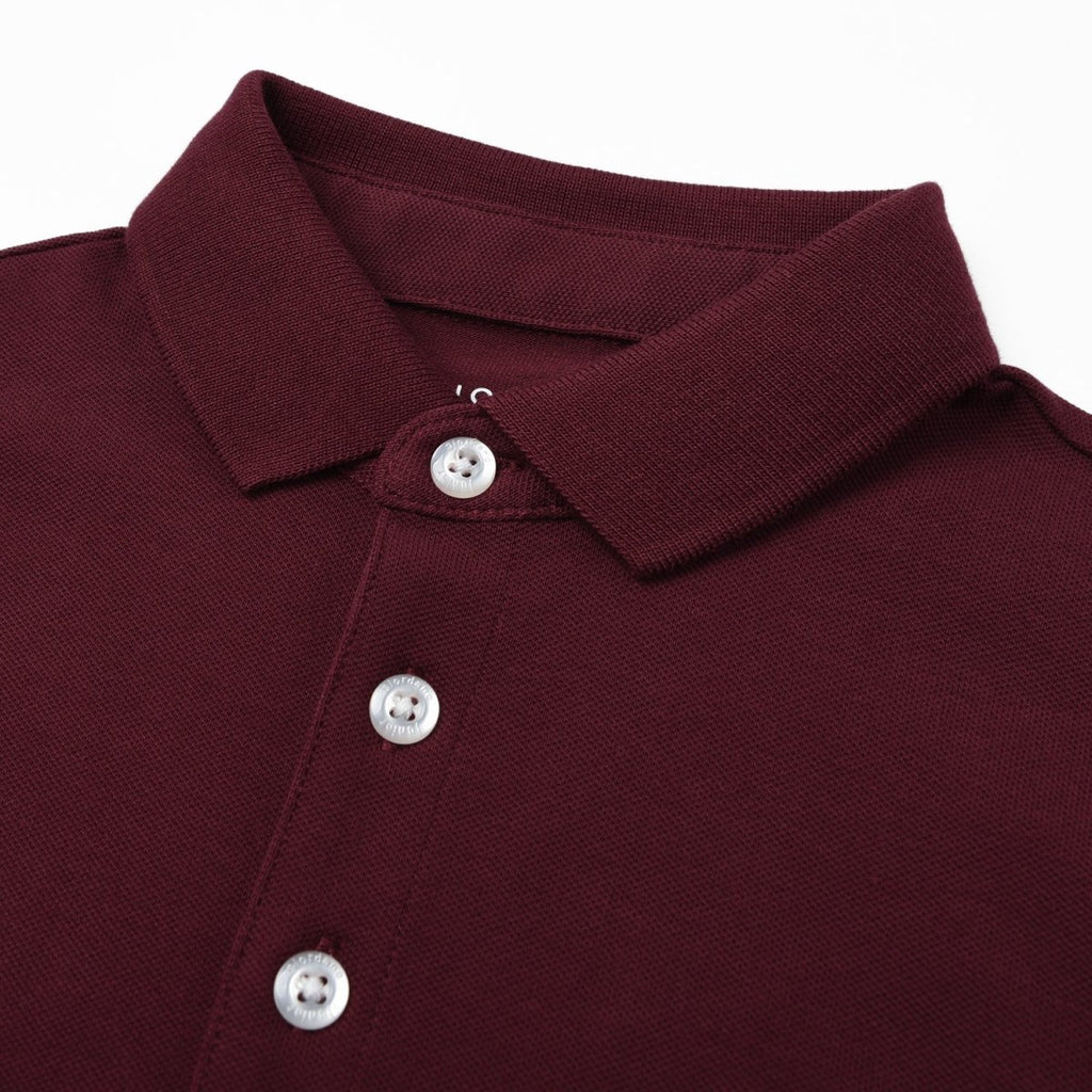 Giordano Kids Pique Flat Knit Collar Short Sleeve Slim Fit Small Napoleon Embroidery Bold Polo - Premium Polo