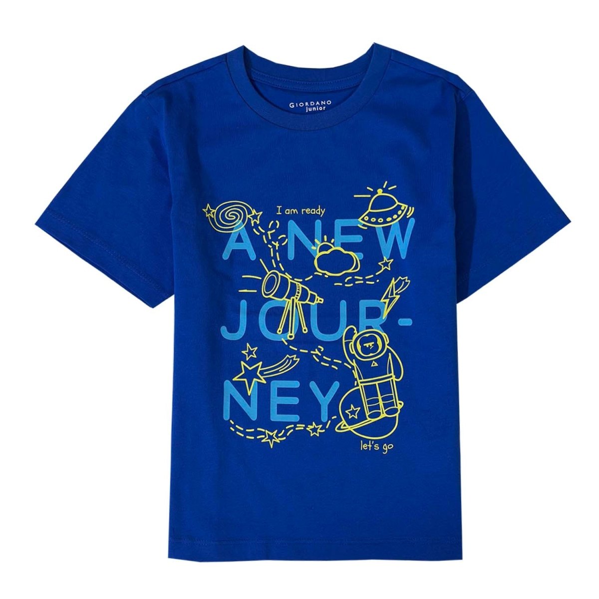 Giordano Kid's' Printed Cotton T-Shirt - Crew Neck Short Sleeve - Premium Print Tee