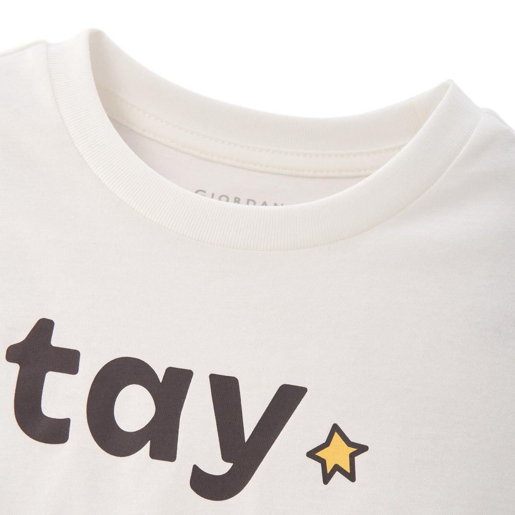 Giordano Kid's' Printed Cotton T-Shirt - Crew Neck Short Sleeve - Premium Print Tee