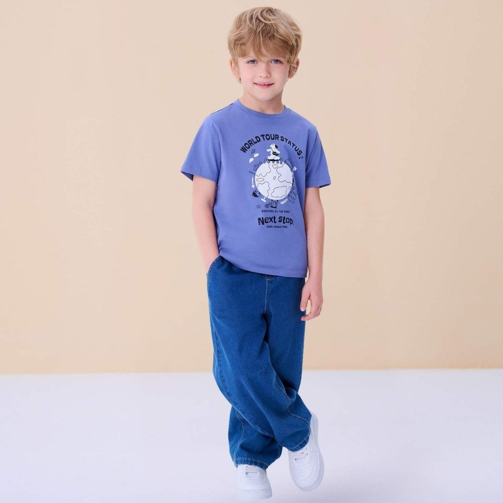 Giordano Kids Regular Cotton Graphic Print Regular Fit Tee - Premium Print Tee