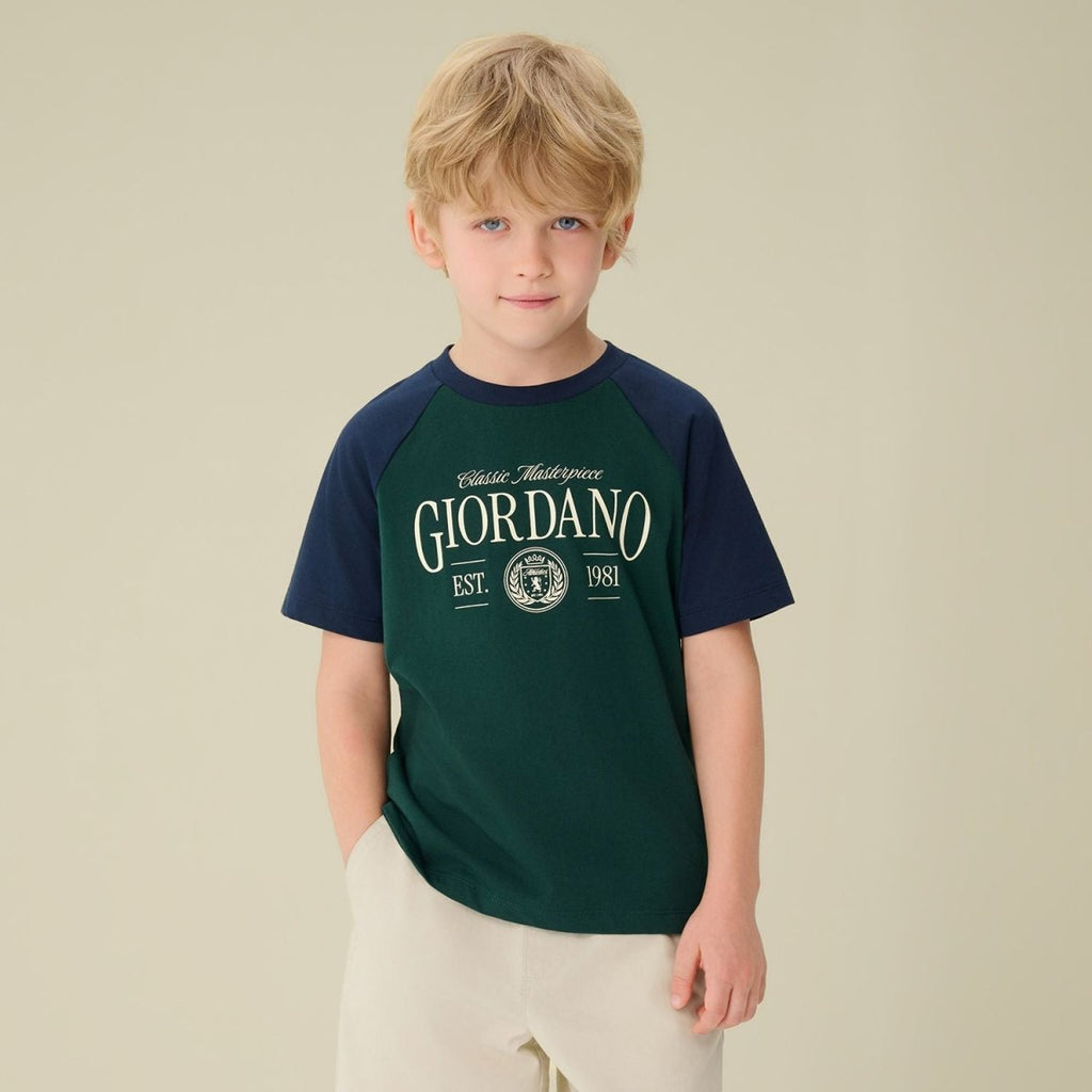 Giordano Kids' Regular Fit Classic Raglan Tee - first_variant_option_2 Premium Print Tee for Giordano