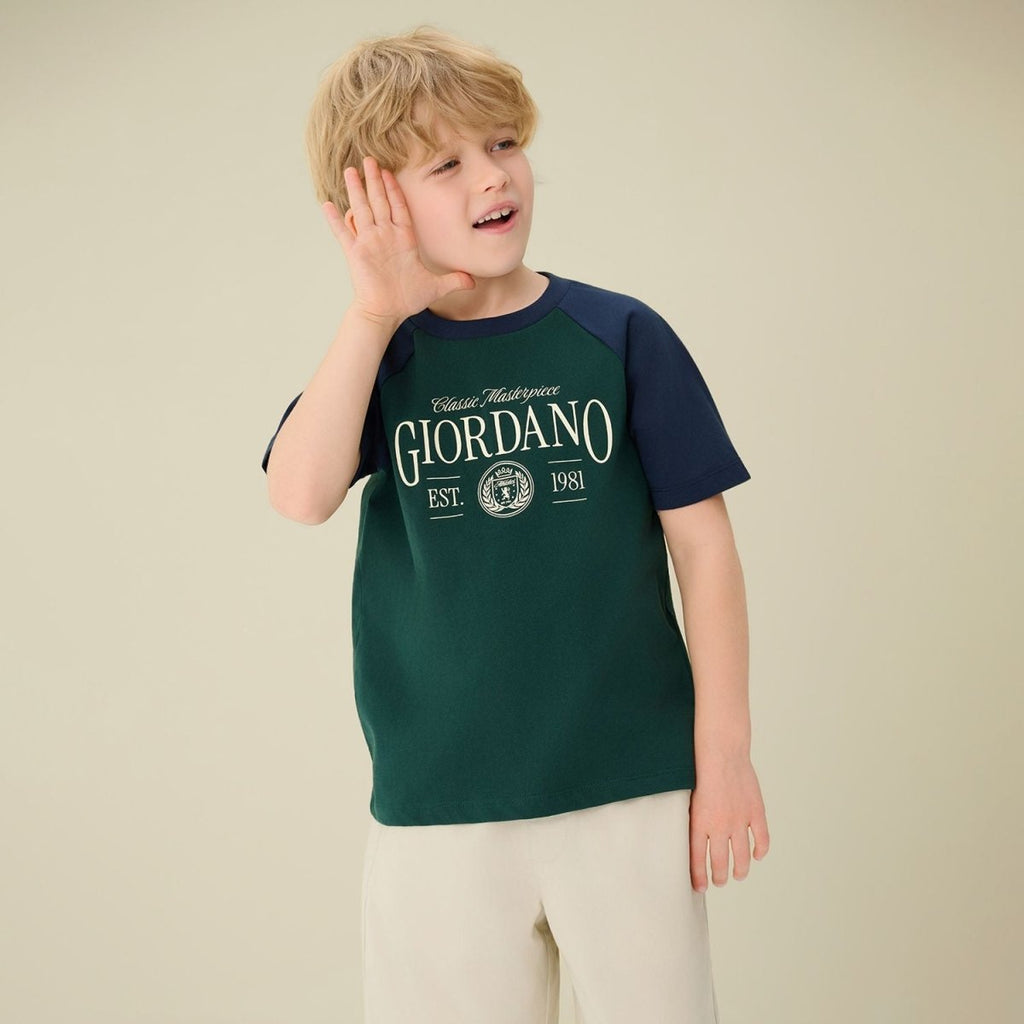 Giordano Kids' Regular Fit Classic Raglan Tee - first_variant_option_2 Premium Print Tee for Giordano