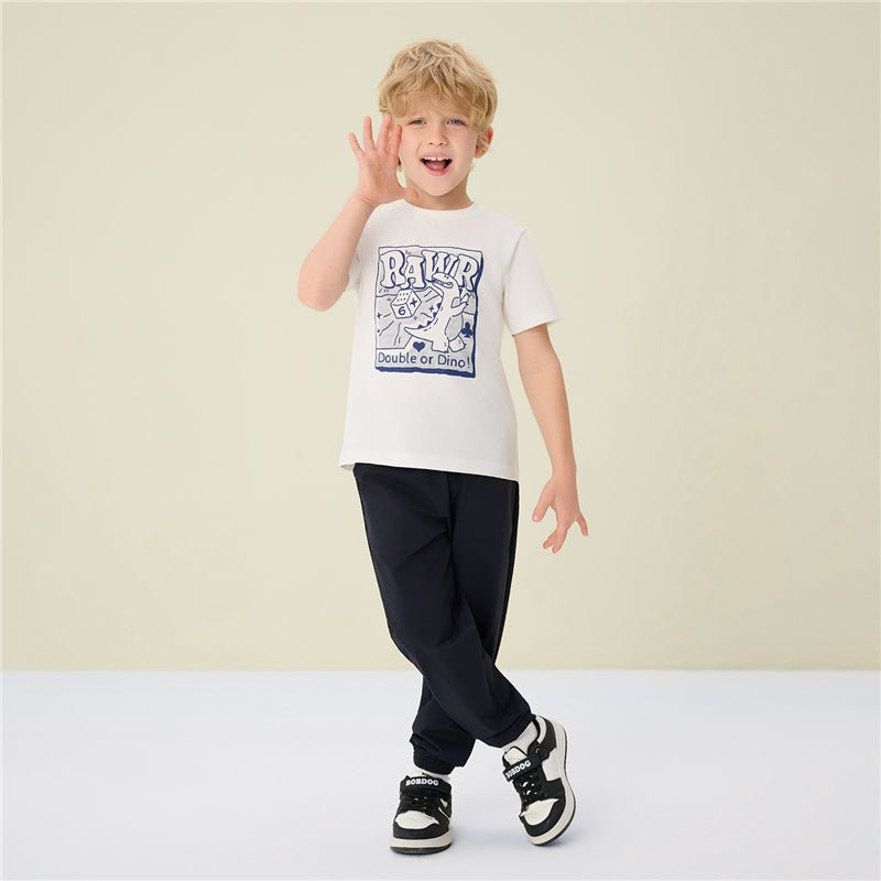 Giordano Kids’ Regular Fit Cotton Crew Neck Dino Print Tee - first_variant_option_2 Premium Print Tee for Giordano