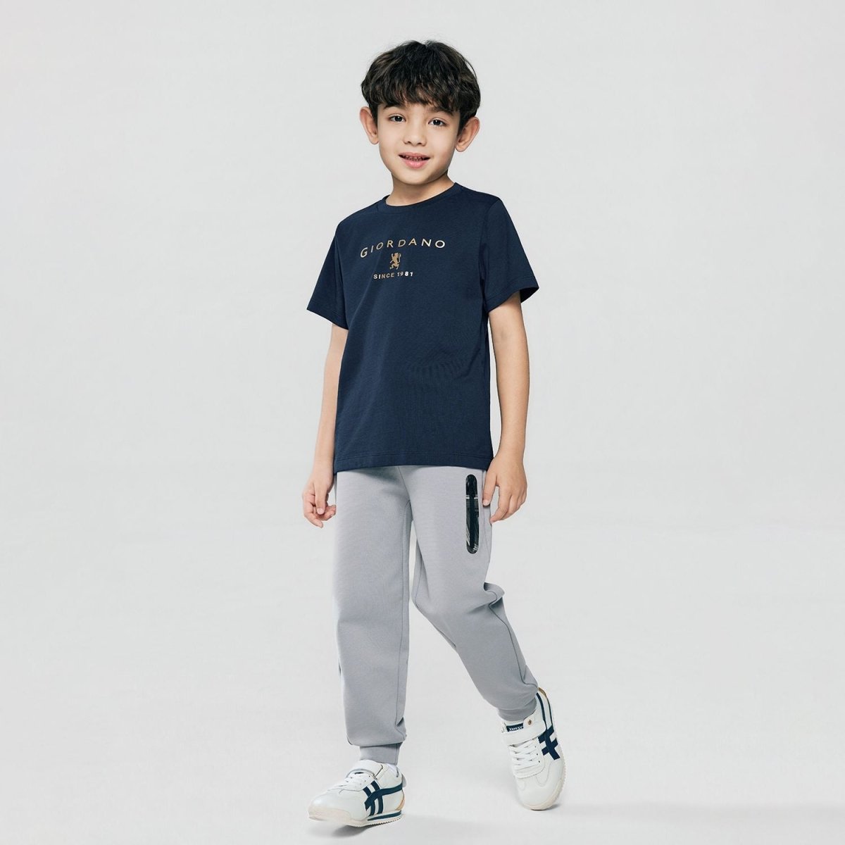 Giordano Kid's Regular Fit Cotton Crew Neck Printed Tee - Premium Print Tee