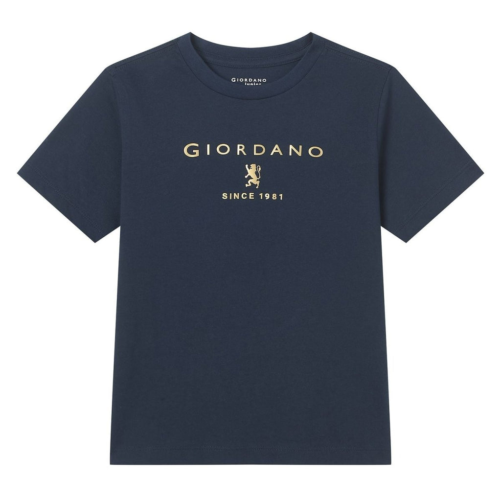 Giordano Kid's Regular Fit Cotton Crew Neck Printed Tee - Premium Print Tee