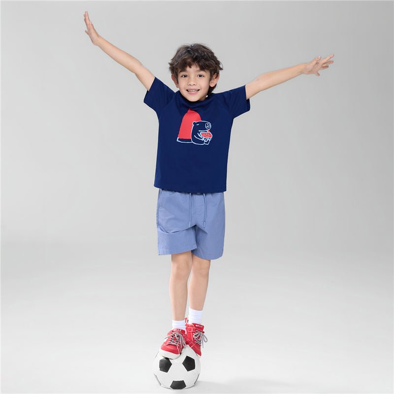 Giordano Kid's Regular Fit Cotton Crew Neck Printed Tee - Premium Print Tee