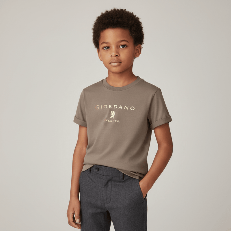 Giordano Kid's Regular Fit Cotton Crew Neck Printed Tee - first_variant_option_2 Premium Print Tee for Giordano