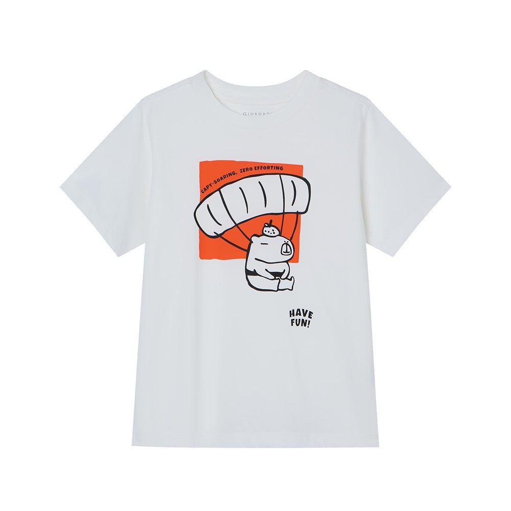 Giordano Kid's Regular Fit Cotton Crew Neck Printed Tee - first_variant_option_2 Premium Print Tee for Giordano