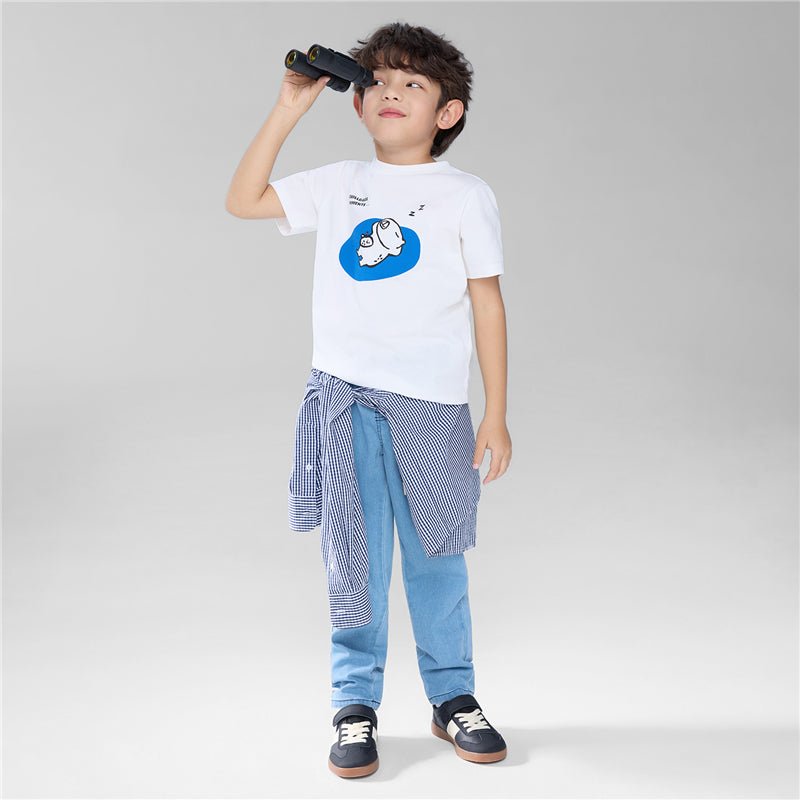 Giordano Kid's Regular Fit Cotton Crew Neck Printed Tee - first_variant_option_2 Premium Print Tee for Giordano