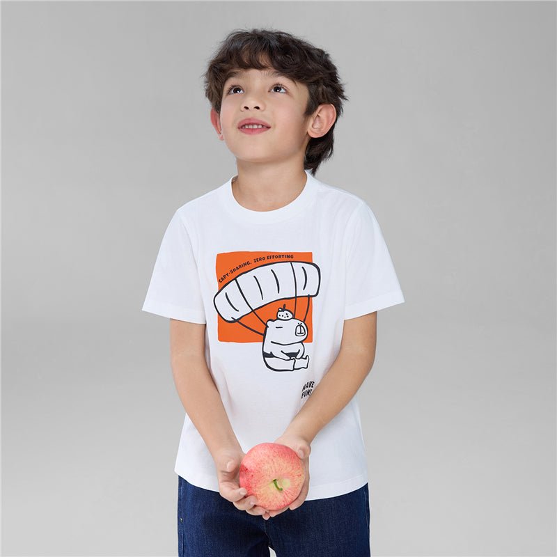 Giordano Kid's Regular Fit Cotton Crew Neck Printed Tee - first_variant_option_2 Premium Print Tee for Giordano
