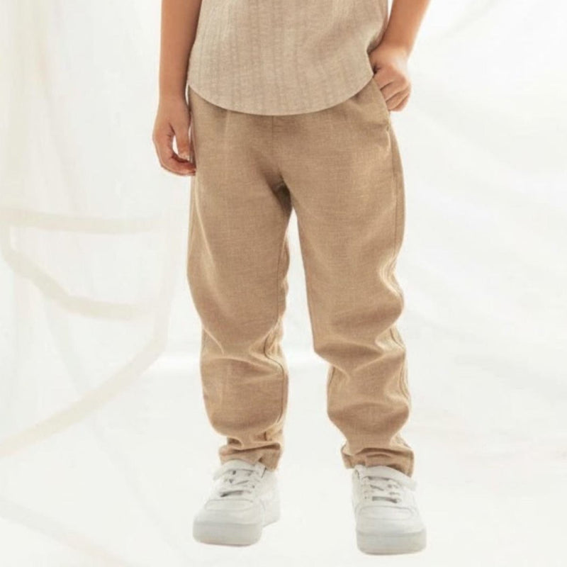 Giordano Kids' Regular Fit Linen Cotton Cropped Pants - Premium