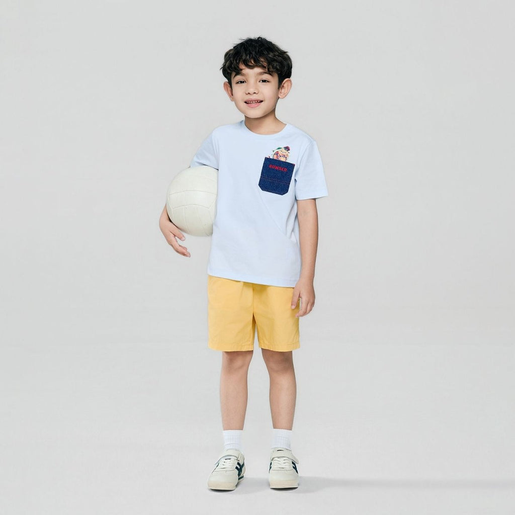 Giordano Kids Regular Mario Bowser Pocket Tee - first_variant_option_2 Premium Print Tee for Giordano