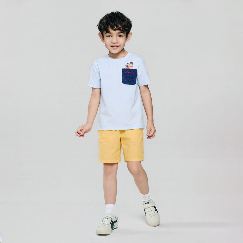 Giordano Kids Regular Mario Bowser Pocket Tee - first_variant_option_2 Premium Print Tee for Giordano