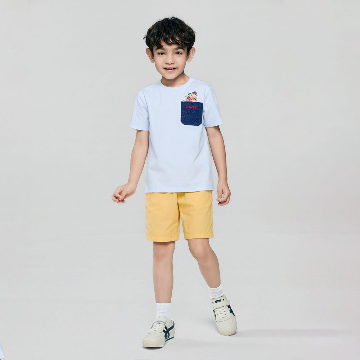 Giordano Kids Regular Mario Bowser Pocket Tee - first_variant_option_2 Premium Print Tee for Giordano