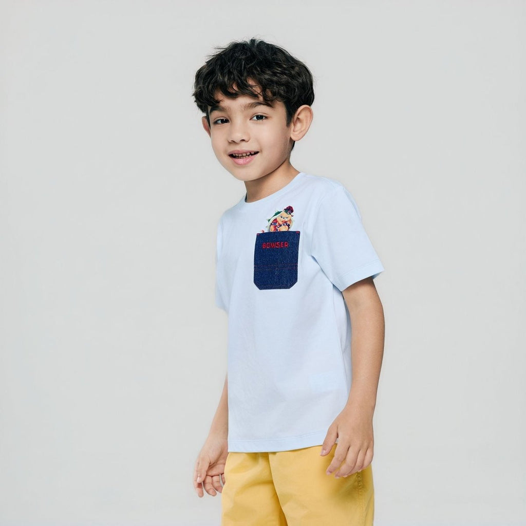 Giordano Kids Regular Mario Bowser Pocket Tee - first_variant_option_2 Premium Print Tee for Giordano