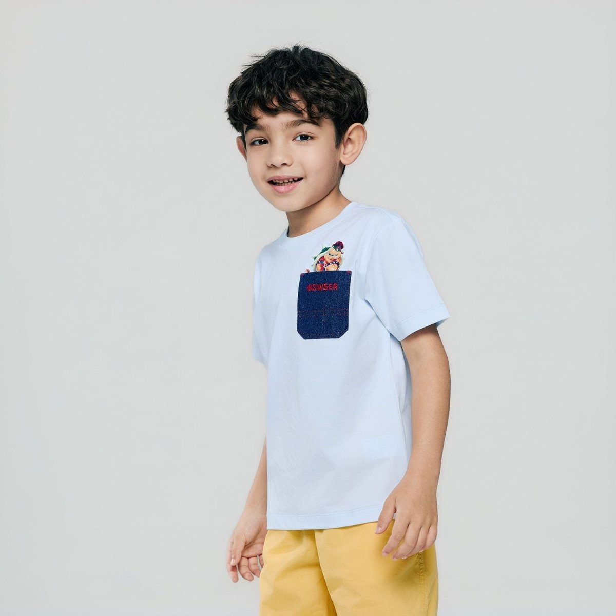 Giordano Kids Regular Mario Bowser Pocket Tee - first_variant_option_2 Premium Print Tee for Giordano