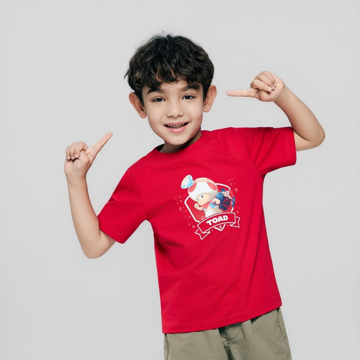 Giordano Kids Regular Mario Toad Graphic Tee - first_variant_option_2 Premium Print Tee for Giordano