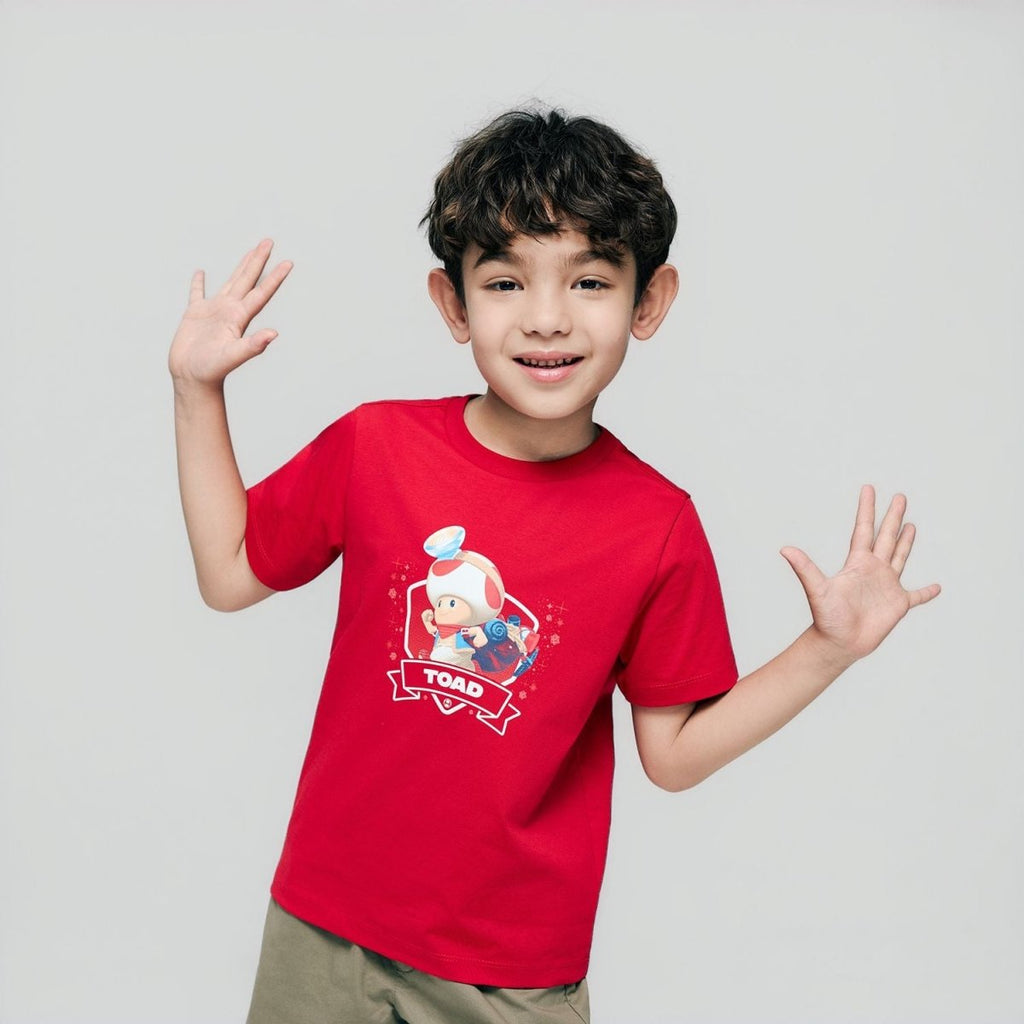 Giordano Kids Regular Mario Toad Graphic Tee - first_variant_option_2 Premium Print Tee for Giordano