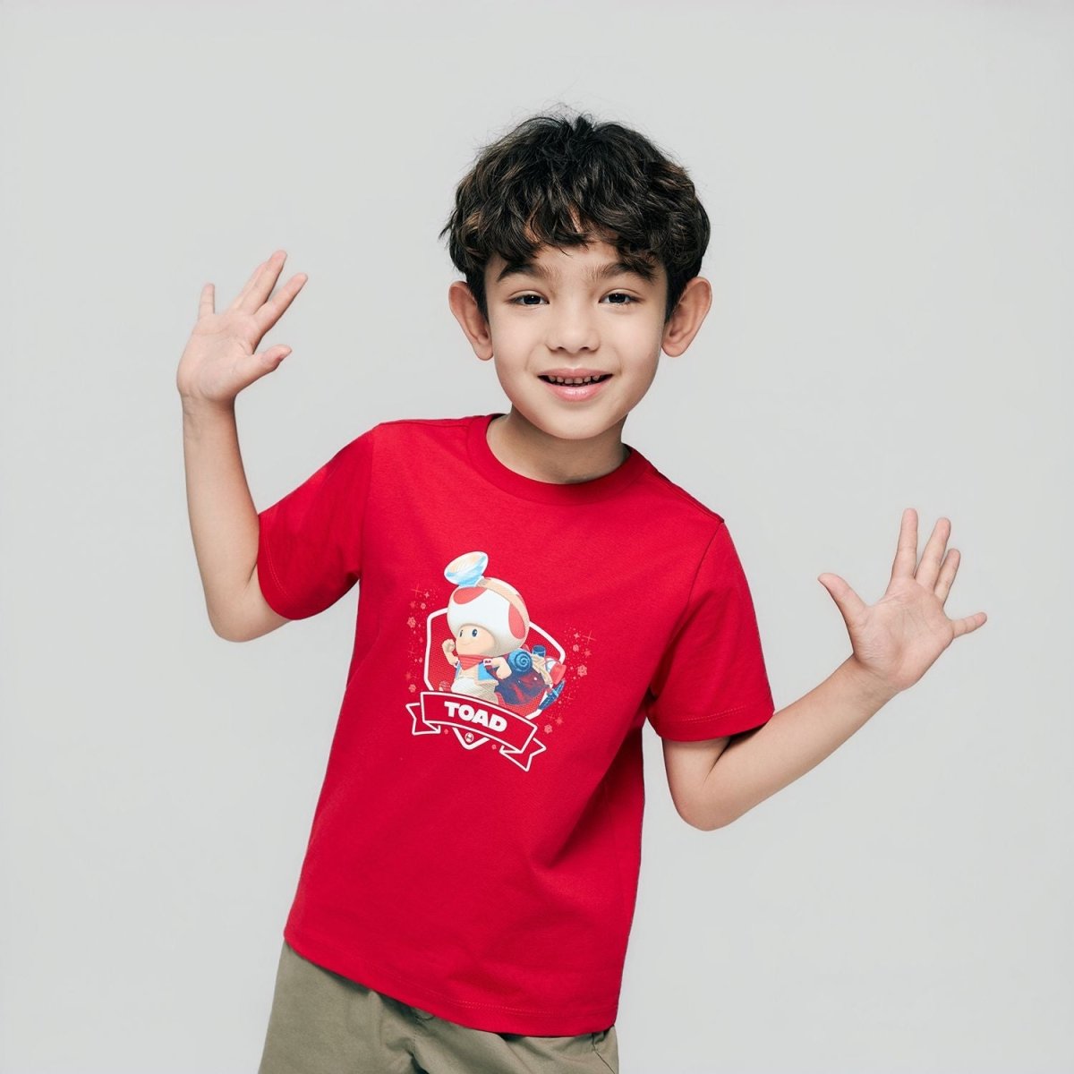 Giordano Kids Regular Mario Toad Graphic Tee - first_variant_option_2 Premium Print Tee for Giordano