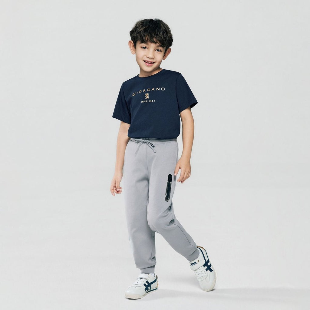 Giordano Kid's Regular Taper Stretch Interlock Jogger with Elastic Waist - first_variant_option_2 Premium Joggers for Giordano