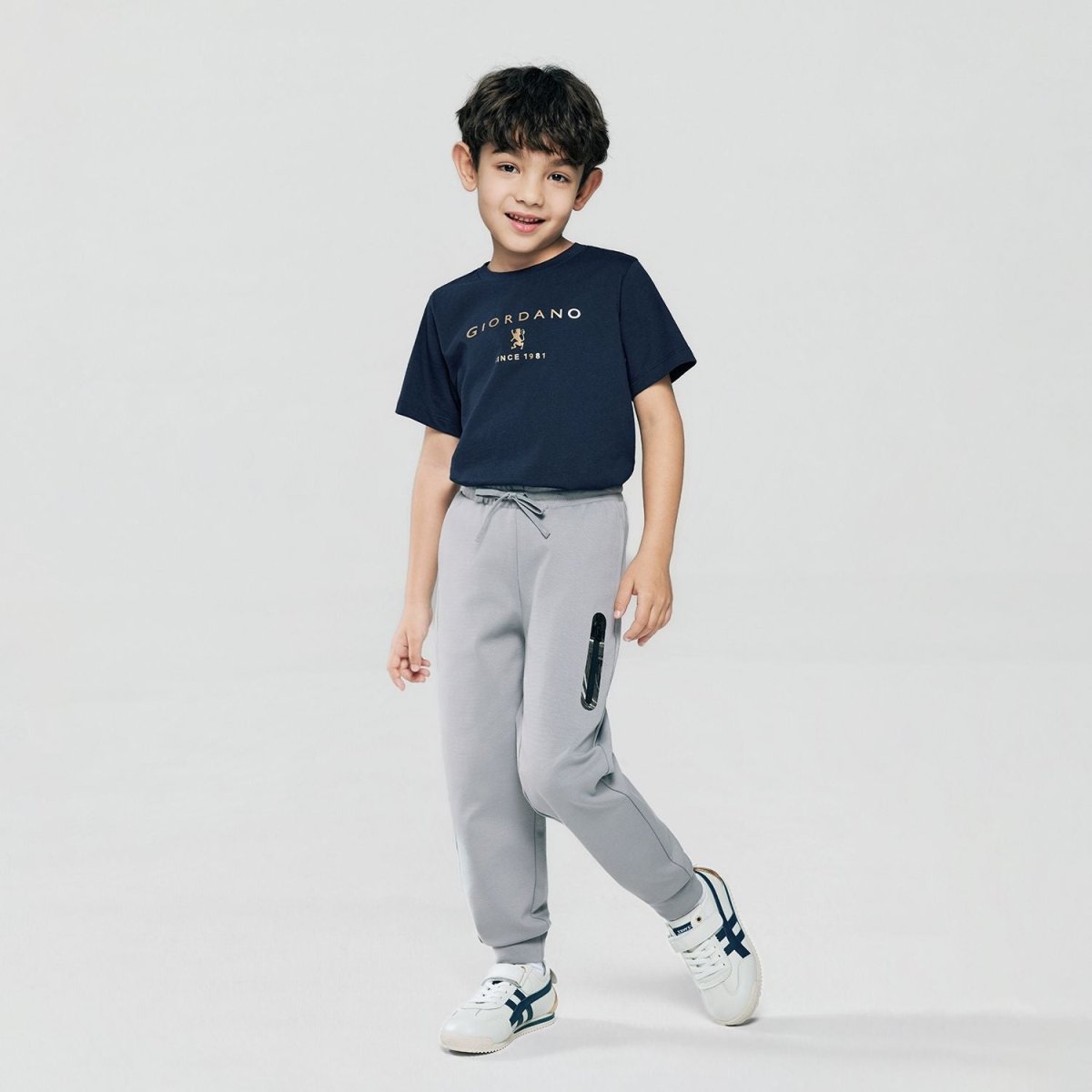 Giordano Kid's Regular Taper Stretch Interlock Jogger with Elastic Waist - first_variant_option_2 Premium Joggers for Giordano
