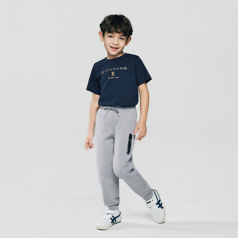 Giordano Kid's Regular Taper Stretch Interlock Jogger with Elastic Waist - first_variant_option_2 Premium Joggers for Giordano