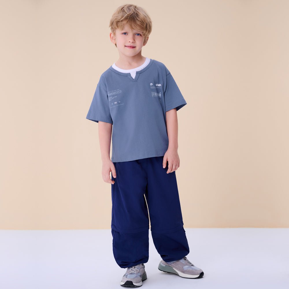 Giordano Kid's Relaxed Cotton Crew Neck Embroidered Tee - first_variant_option_2 Premium Tee for Giordano
