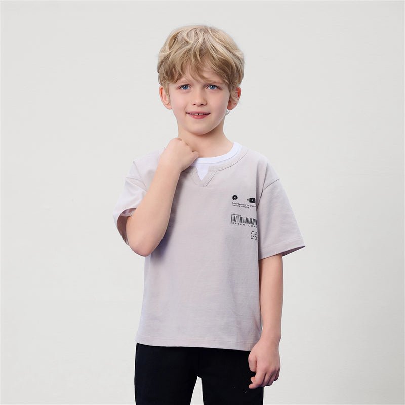 Giordano Kid's Relaxed Cotton Crew Neck Embroidered Tee - first_variant_option_2 Premium Tee for Giordano