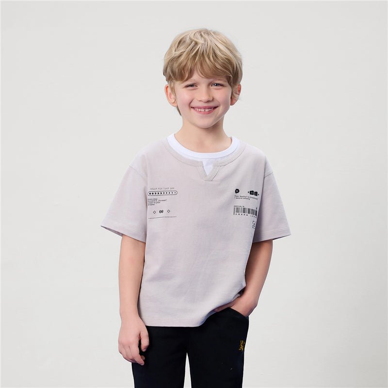 Giordano Kid's Relaxed Cotton Crew Neck Embroidered Tee - first_variant_option_2 Premium Tee for Giordano